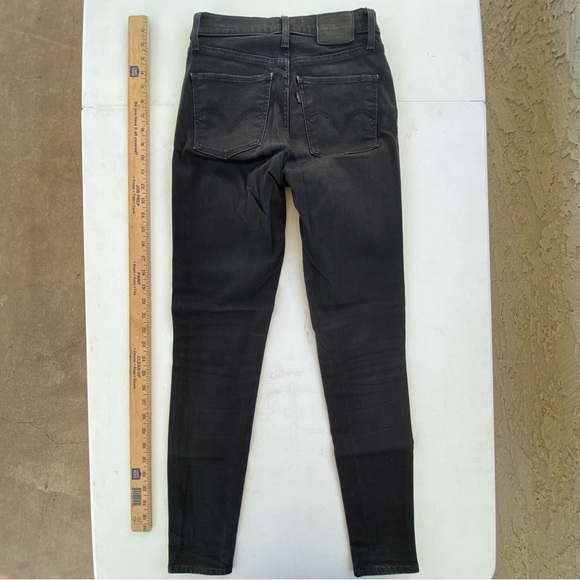 Levis Mile High Super Skinny Jeans Size 27 Black Premium Denim Pants - Picture 5 of 11